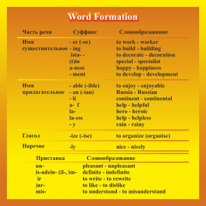 Word Formacion