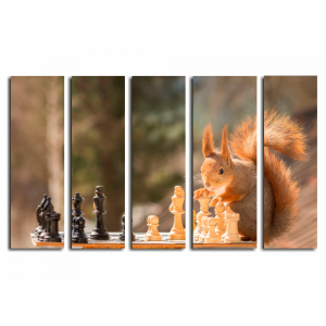 Модульная картина Белка и шахматы