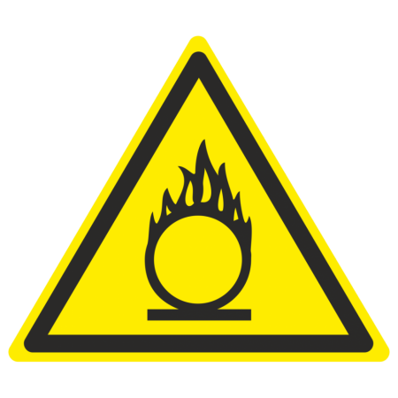 Знак безопасности W-11 «Пожароопасно. Окислитель»