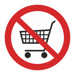 Знак безопасности «Выход на улицу с тележками запрещен»