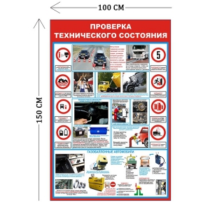 СТН-419 - Cтенд Проверка технического состояния 150 х 100 см (1 плакат)